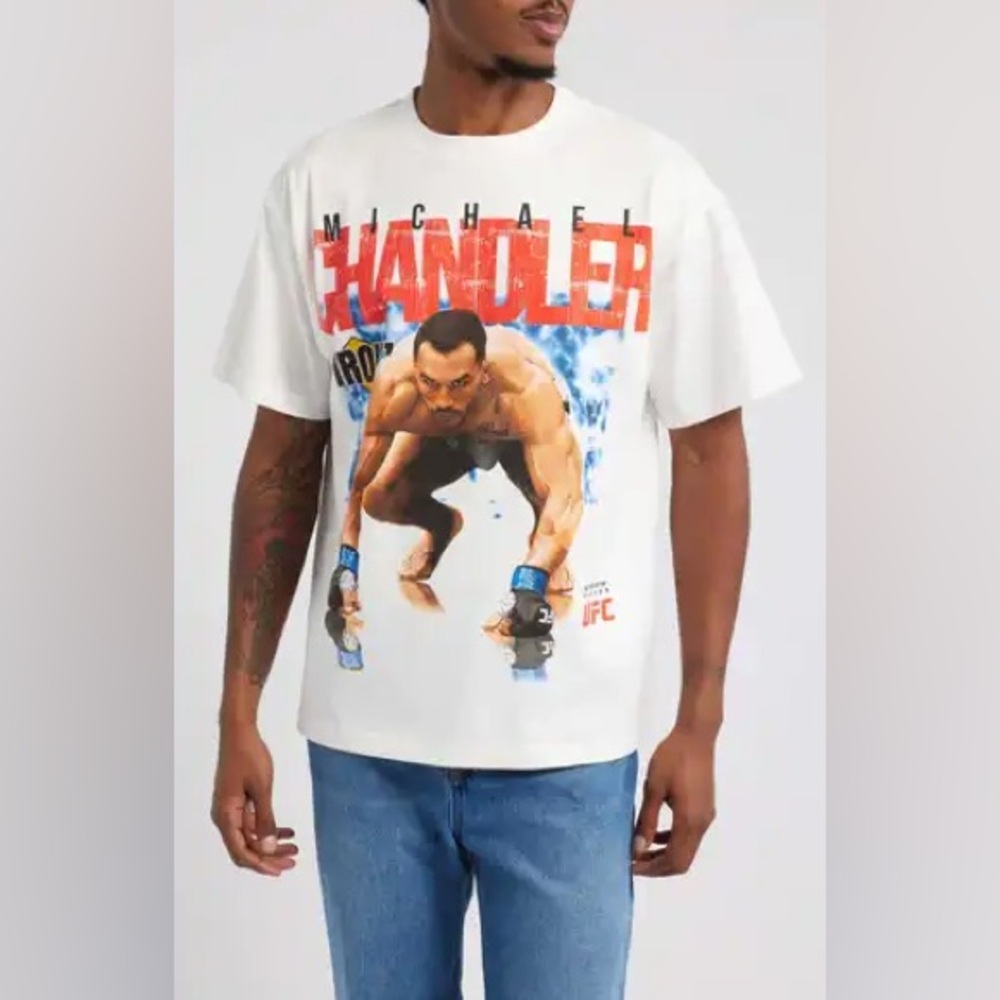 UFC White and Red Graphic Tee